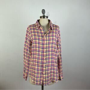 CP Shades Checkered Linen Button Down Shirt